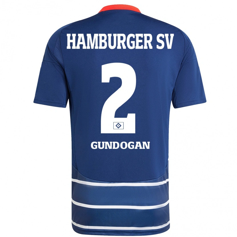 Danxen Enfant Maillot Haci Gündogan #2 Bleu Foncé Tenues Extérieur 2024/25 T-Shirt