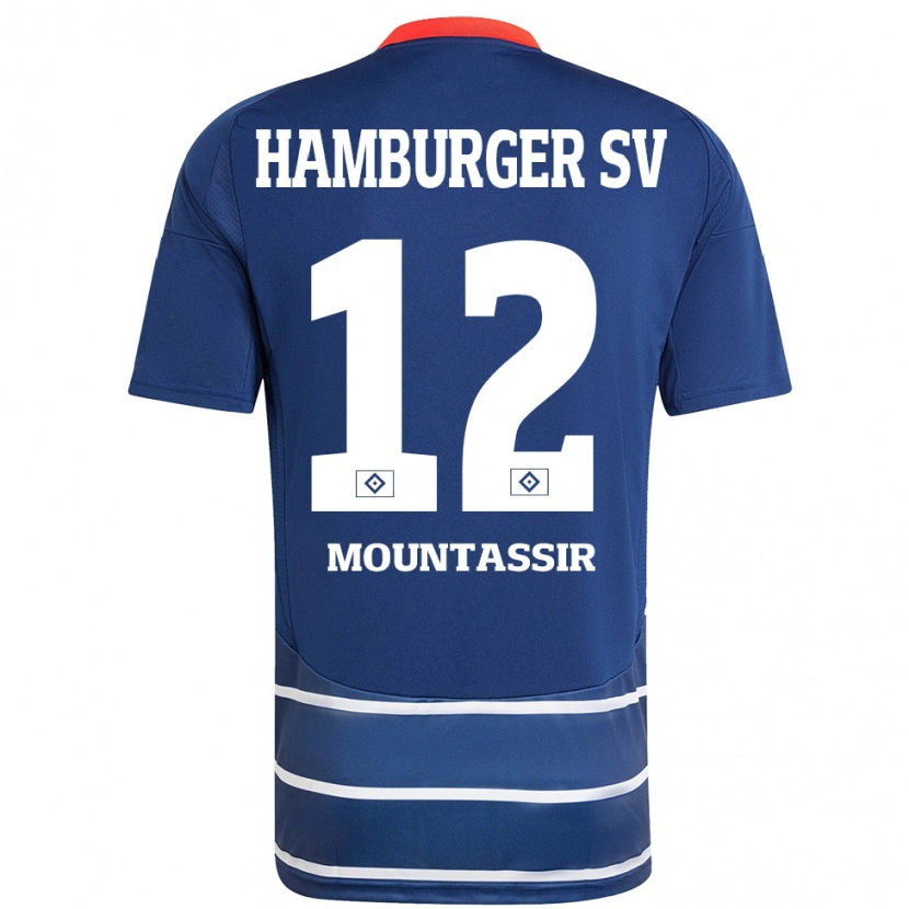 Danxen Enfant Maillot Youssef Mountassir #12 Bleu Foncé Tenues Extérieur 2024/25 T-Shirt