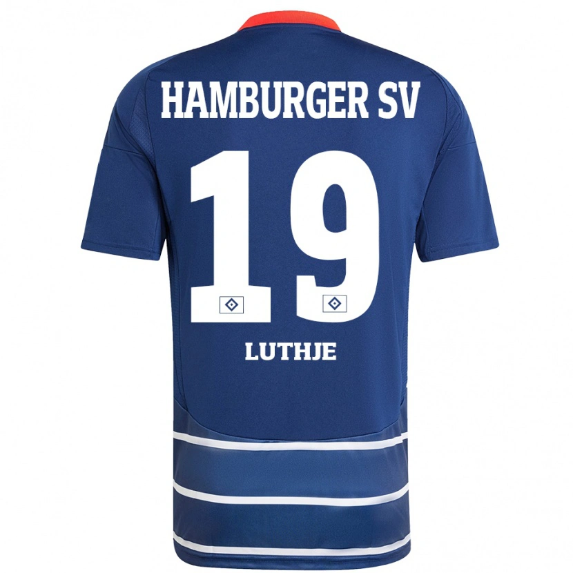 Danxen Enfant Maillot Niel Lüthje #19 Bleu Foncé Tenues Extérieur 2024/25 T-Shirt