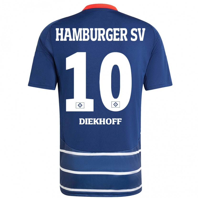 Danxen Enfant Maillot Hannah Diekhoff #10 Bleu Foncé Tenues Extérieur 2024/25 T-Shirt