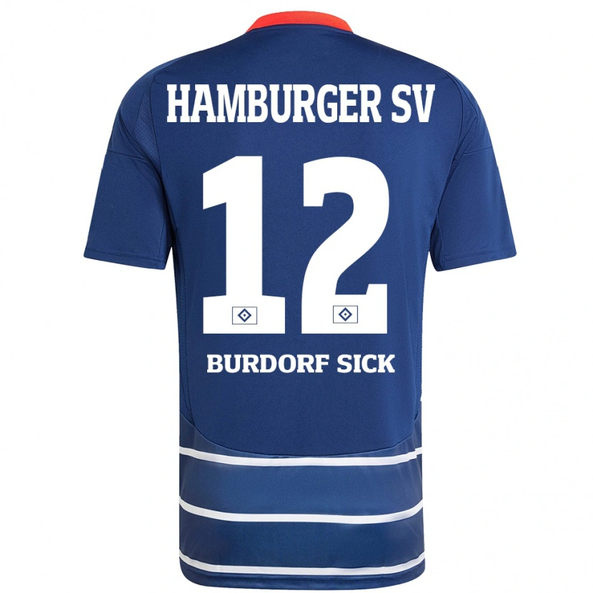 Danxen Enfant Maillot Emma Burdorf-Sick #12 Bleu Foncé Tenues Extérieur 2024/25 T-Shirt