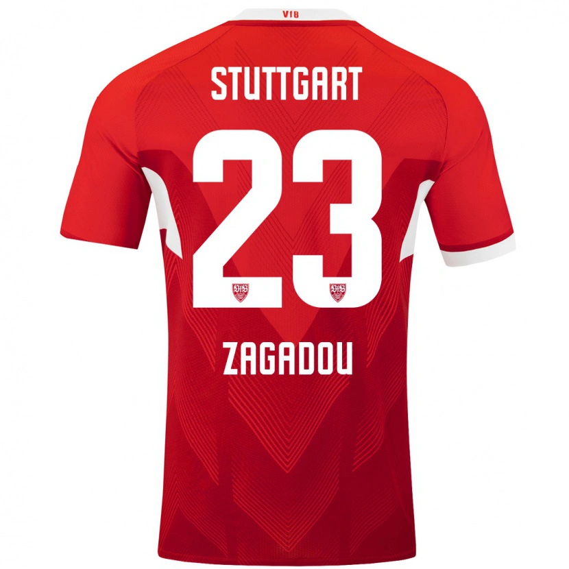 Danxen Enfant Maillot Dan-Axel Zagadou #23 Blanc Rouge Tenues Extérieur 2024/25 T-Shirt