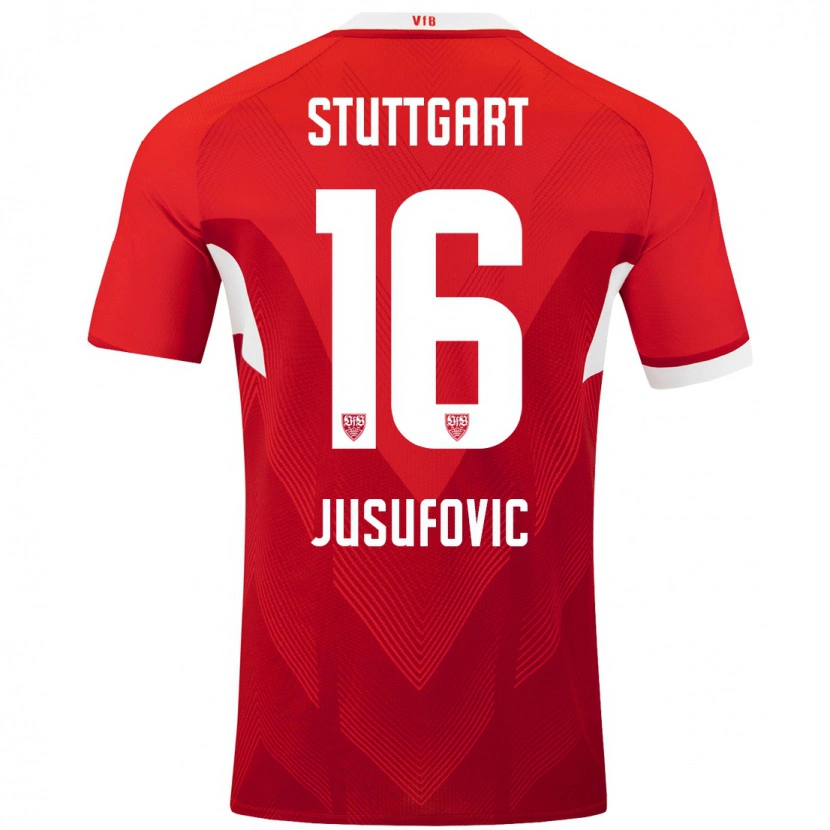 Danxen Enfant Maillot Farah Jusufović #16 Blanc Rouge Tenues Extérieur 2024/25 T-Shirt