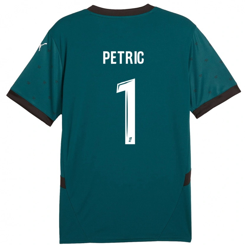 Danxen Enfant Maillot Denis Petric #1 Vert Foncé Tenues Extérieur 2024/25 T-Shirt