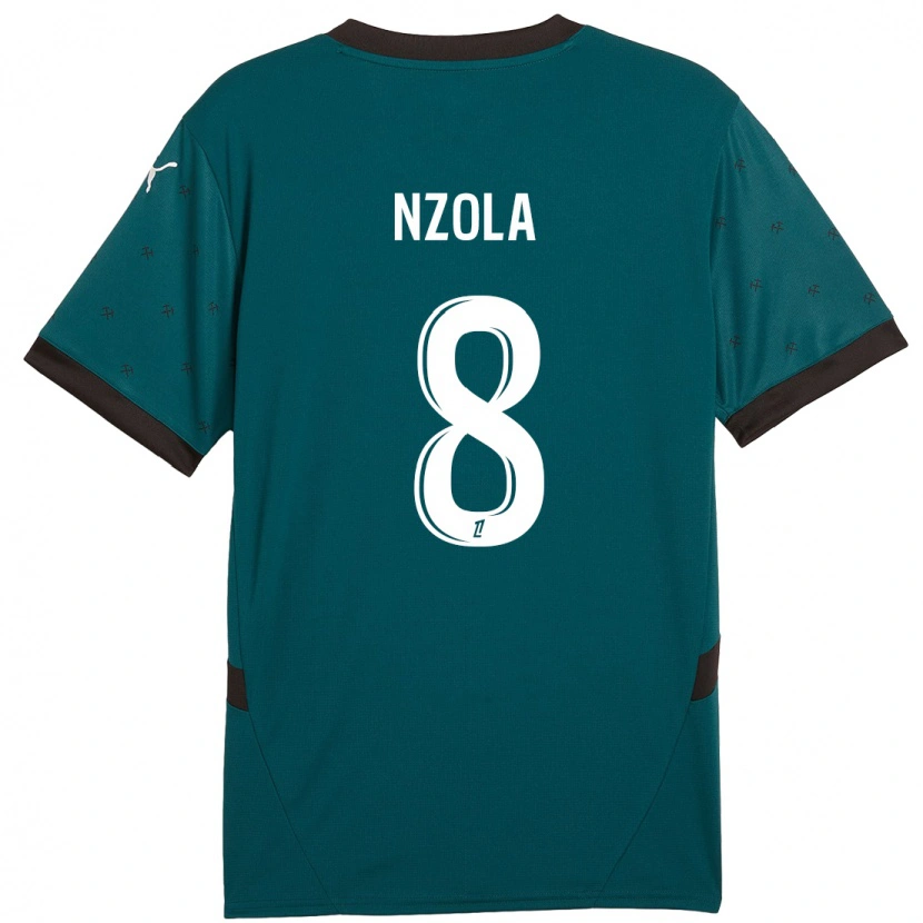 Danxen Enfant Maillot M'bala Nzola #8 Vert Foncé Tenues Extérieur 2024/25 T-Shirt