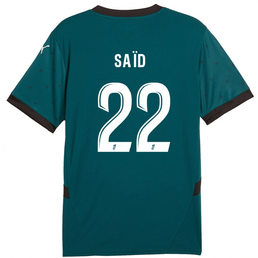 Danxen Enfant Maillot Wesley Saïd #22 Vert Foncé Tenues Extérieur 2024/25 T-Shirt