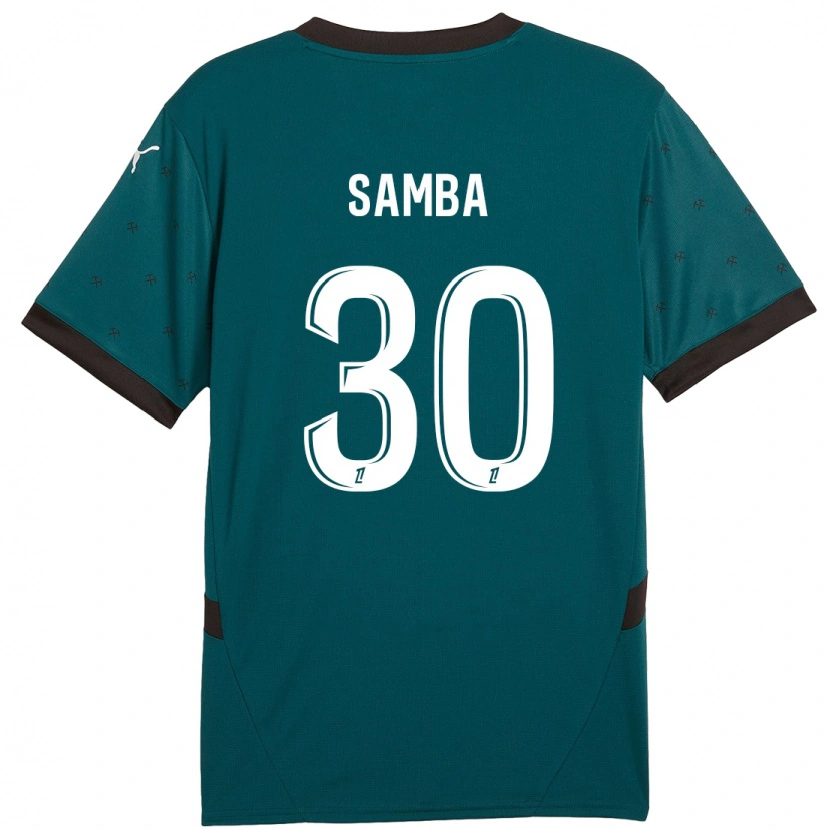 Danxen Enfant Maillot Brice Samba #30 Vert Foncé Tenues Extérieur 2024/25 T-Shirt