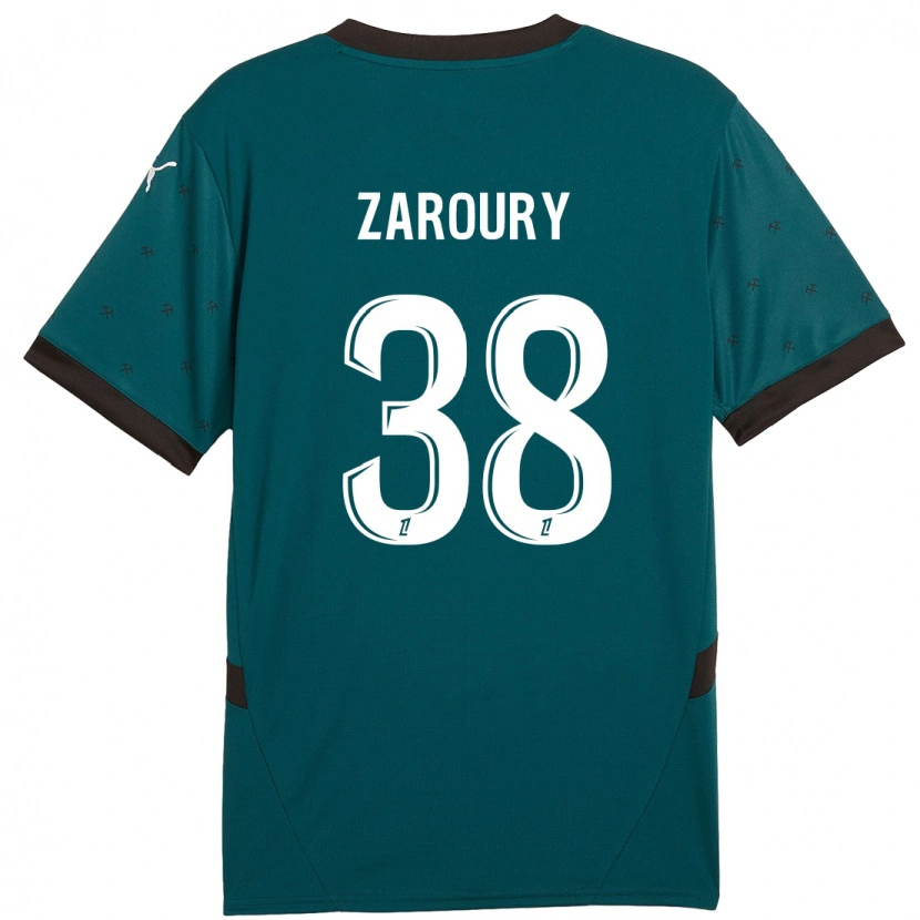 Danxen Enfant Maillot Anass Zaroury #38 Vert Foncé Tenues Extérieur 2024/25 T-Shirt