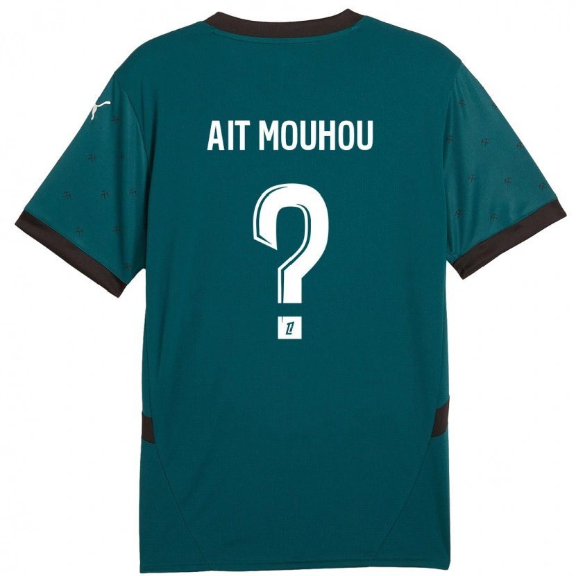 Danxen Enfant Maillot Nassim Ait Mouhou #0 Vert Foncé Tenues Extérieur 2024/25 T-Shirt