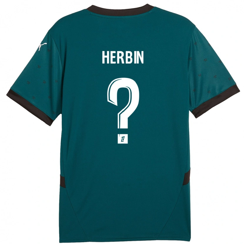 Danxen Enfant Maillot Grégoire Herbin #0 Vert Foncé Tenues Extérieur 2024/25 T-Shirt