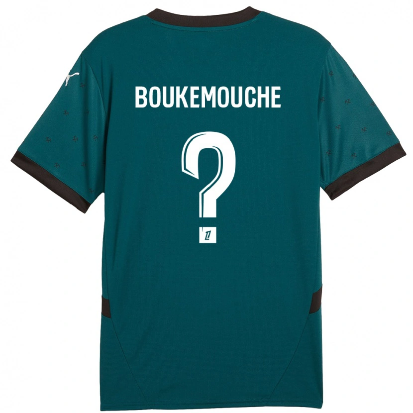 Danxen Enfant Maillot Amine Boukemouche #0 Vert Foncé Tenues Extérieur 2024/25 T-Shirt