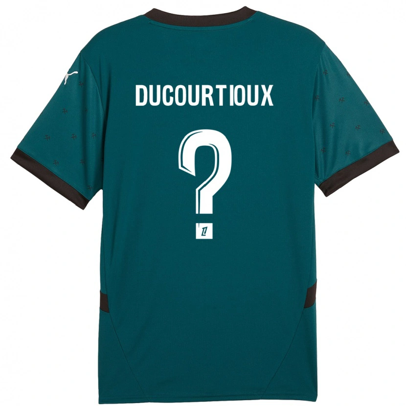 Danxen Enfant Maillot Ilan Ducourtioux #0 Vert Foncé Tenues Extérieur 2024/25 T-Shirt