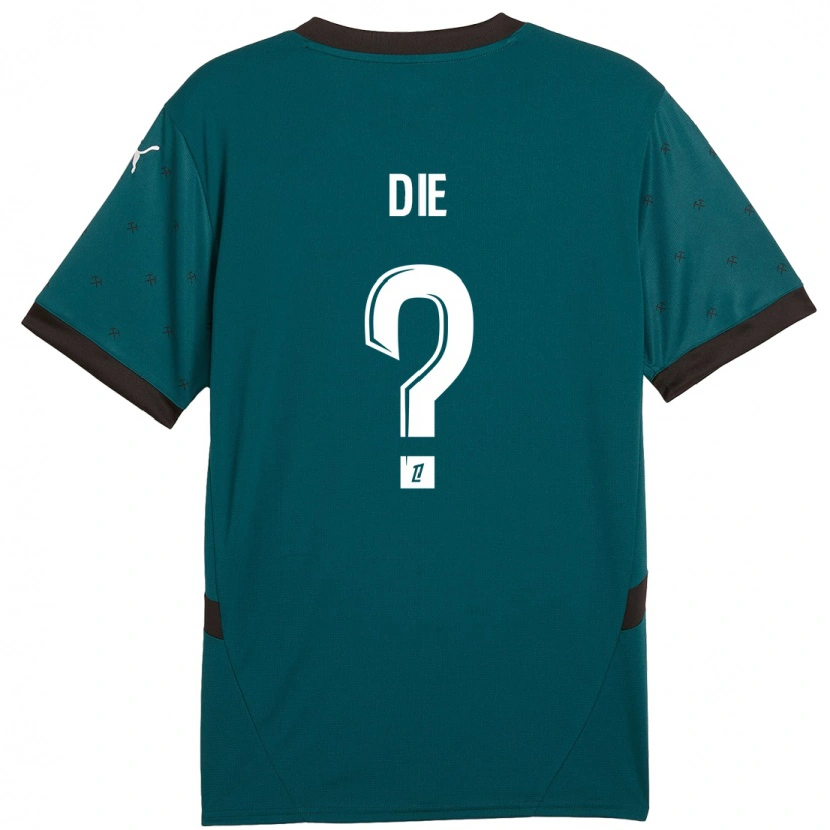 Danxen Enfant Maillot Samuel Dié #0 Vert Foncé Tenues Extérieur 2024/25 T-Shirt