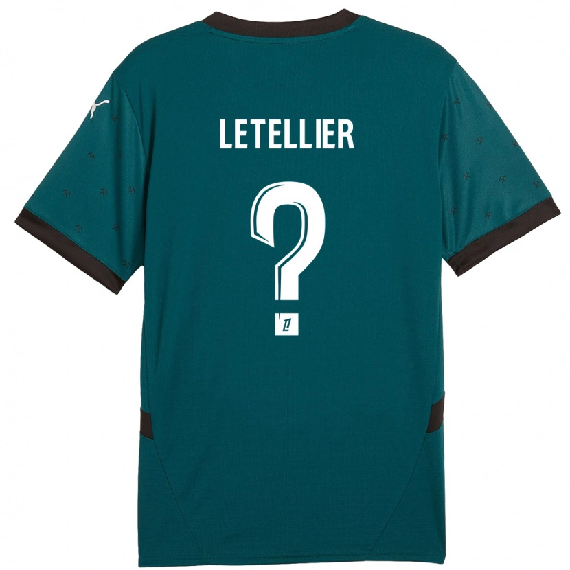 Danxen Enfant Maillot Trévor Letellier #0 Vert Foncé Tenues Extérieur 2024/25 T-Shirt