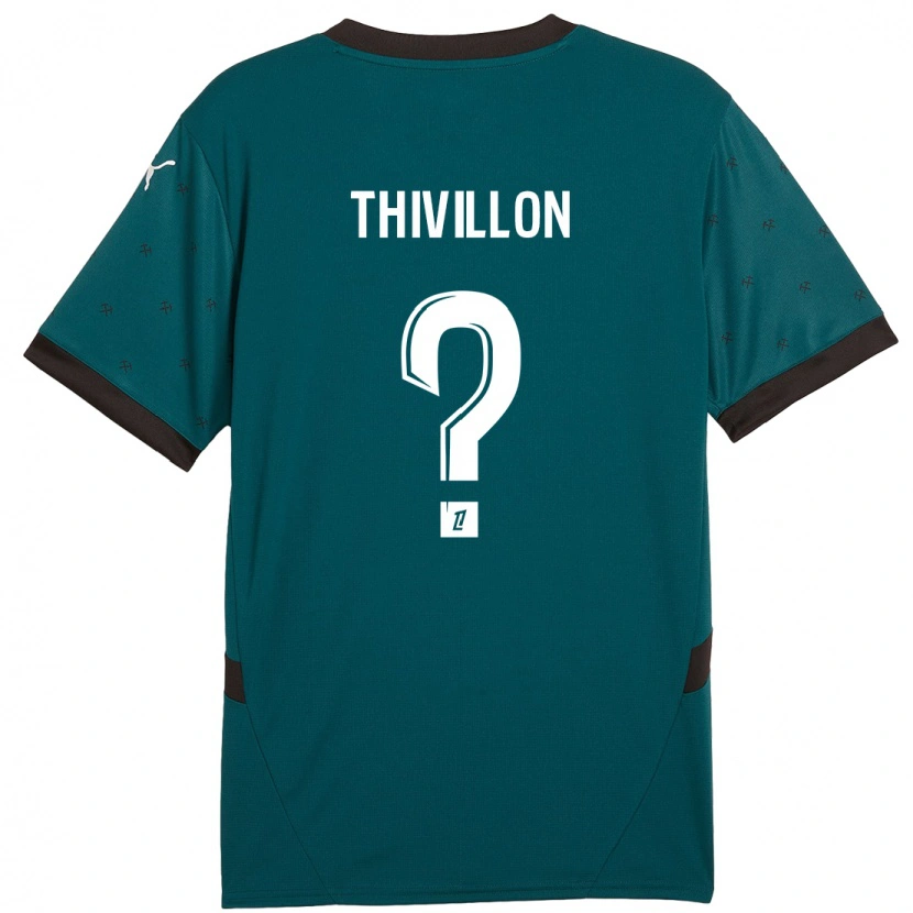 Danxen Enfant Maillot Lina Thivillon #0 Vert Foncé Tenues Extérieur 2024/25 T-Shirt