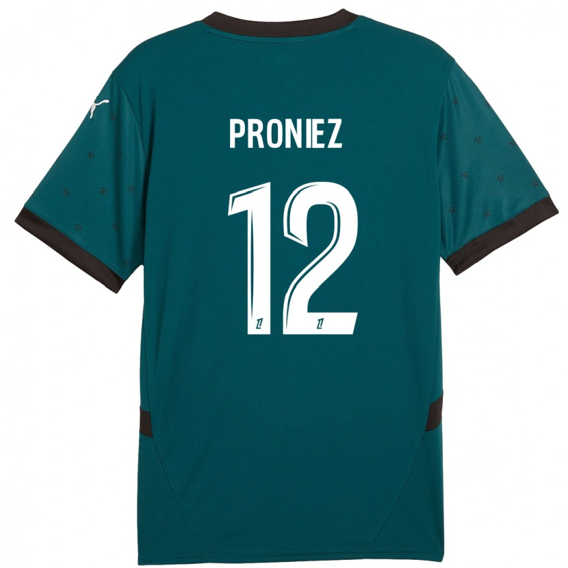 Danxen Enfant Maillot Fany Proniez #12 Vert Foncé Tenues Extérieur 2024/25 T-Shirt