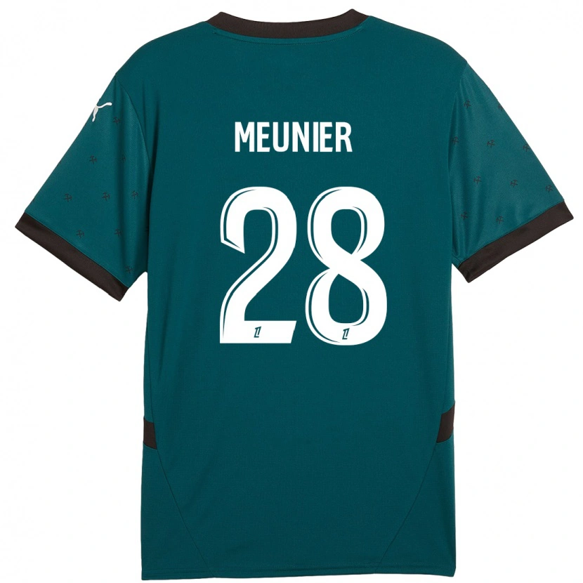 Danxen Enfant Maillot Jennifer Meunier #28 Vert Foncé Tenues Extérieur 2024/25 T-Shirt