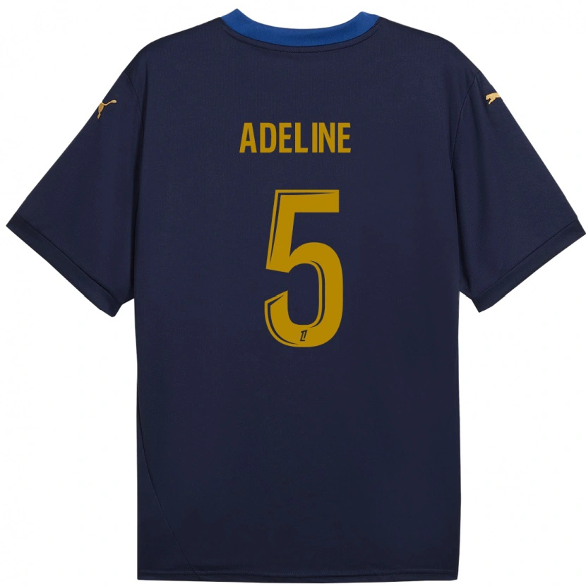 Danxen Enfant Maillot Martin Adeline #5 Bleu Marine Doré Tenues Extérieur 2024/25 T-Shirt