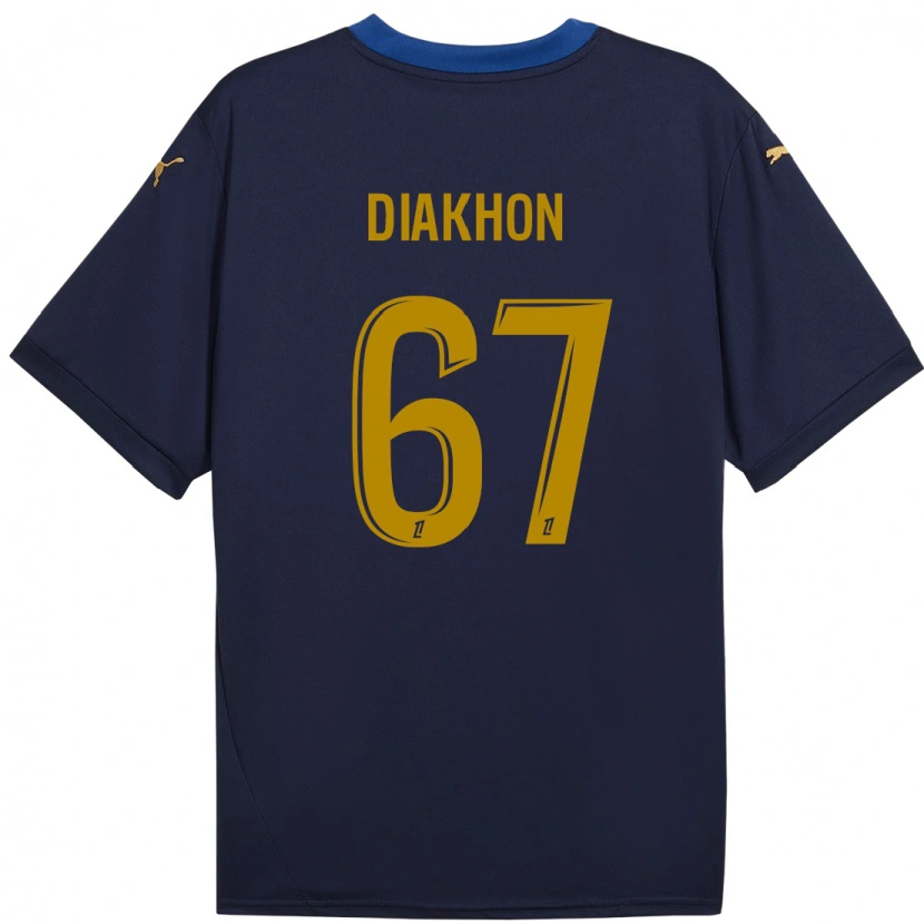 Danxen Enfant Maillot Mamadou Diakhon #67 Bleu Marine Doré Tenues Extérieur 2024/25 T-Shirt