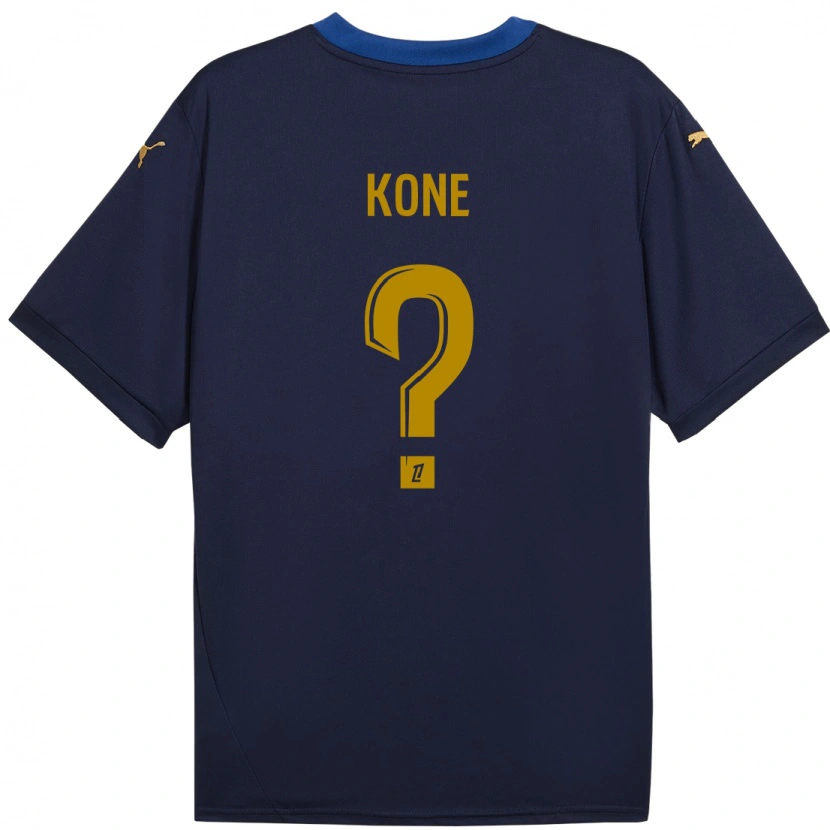 Danxen Enfant Maillot Abdoul Koné #0 Bleu Marine Doré Tenues Extérieur 2024/25 T-Shirt