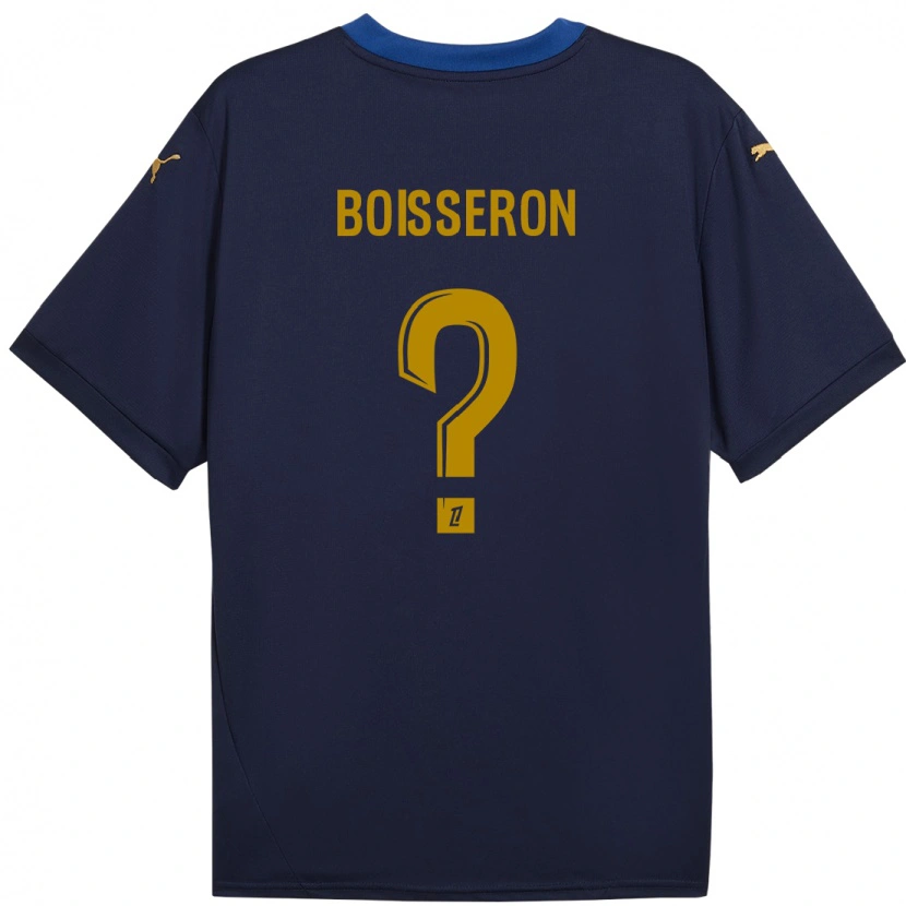 Danxen Enfant Maillot Jawad Boisseron #0 Bleu Marine Doré Tenues Extérieur 2024/25 T-Shirt