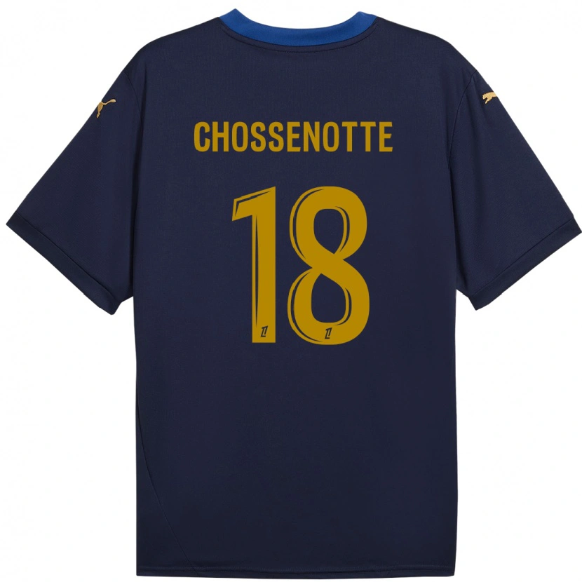 Danxen Enfant Maillot Shana Chossenotte #18 Bleu Marine Doré Tenues Extérieur 2024/25 T-Shirt