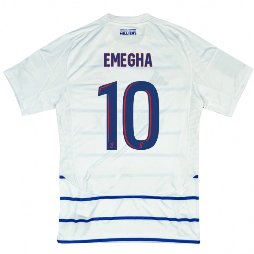 Danxen Enfant Maillot Emanuel Emegha #10 Blanc Bleu Tenues Extérieur 2024/25 T-Shirt