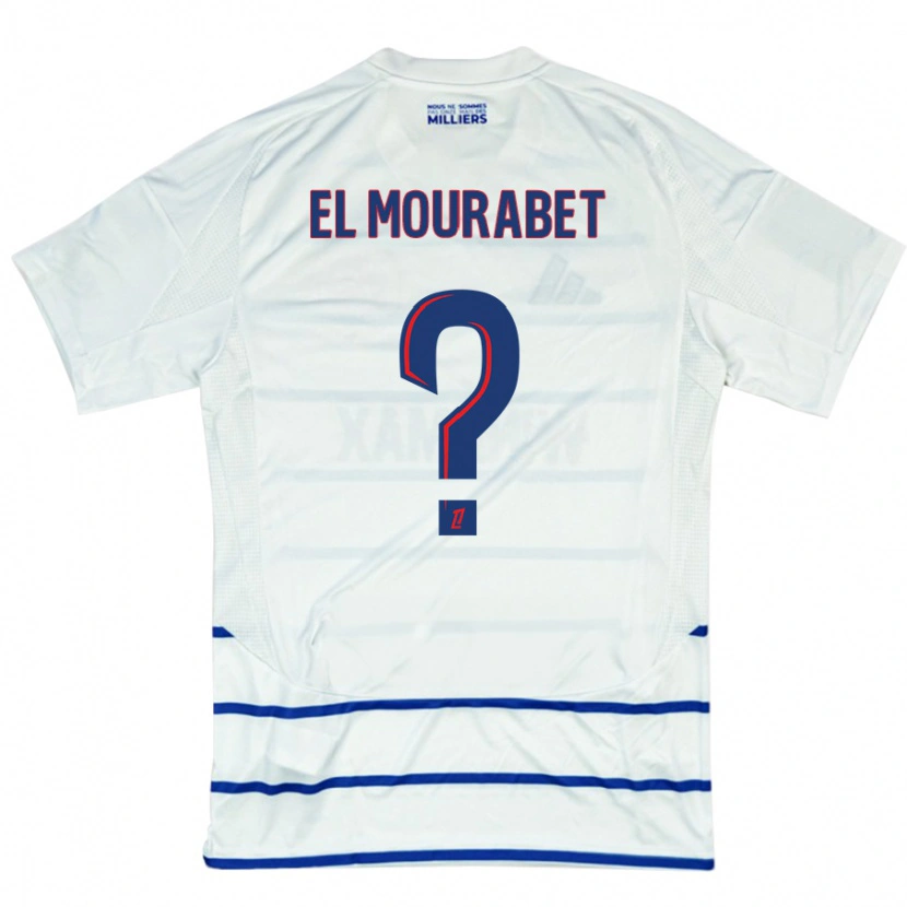 Danxen Enfant Maillot Samir El Mourabet #0 Blanc Bleu Tenues Extérieur 2024/25 T-Shirt