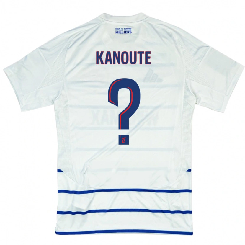 Danxen Enfant Maillot Mahamadou Kanouté #0 Blanc Bleu Tenues Extérieur 2024/25 T-Shirt