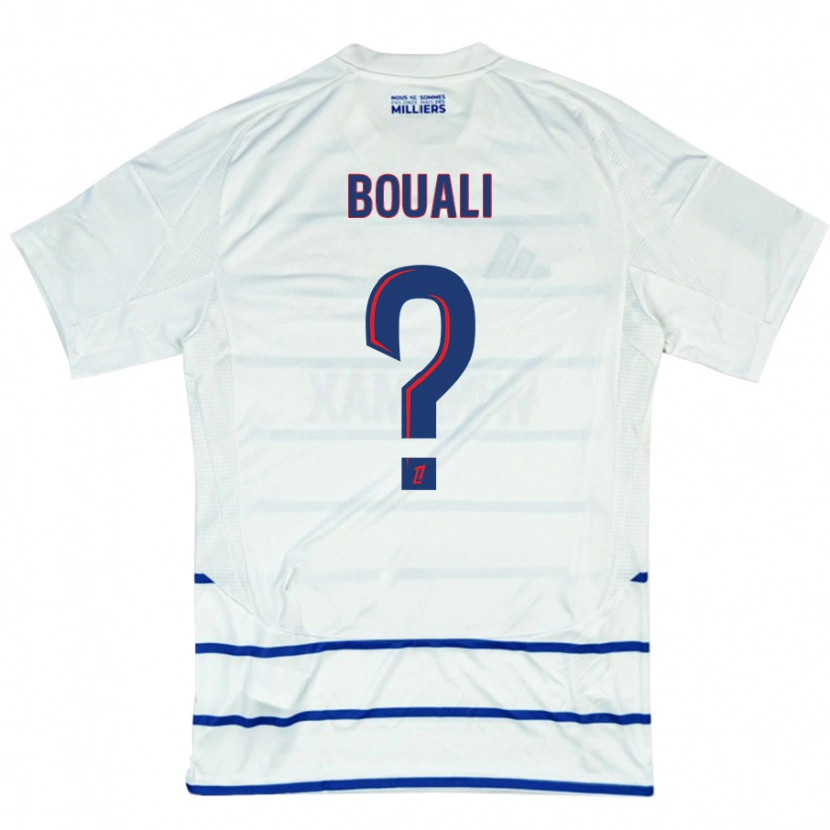 Danxen Enfant Maillot Kalil Bouali #0 Blanc Bleu Tenues Extérieur 2024/25 T-Shirt