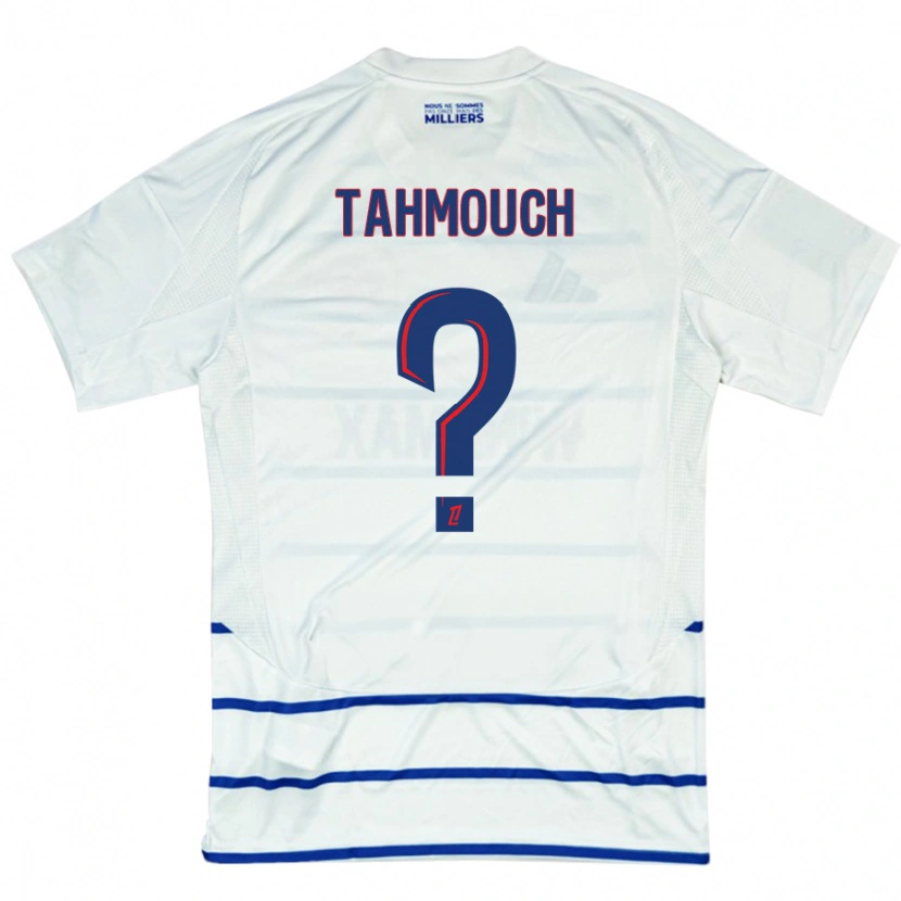 Danxen Enfant Maillot Mathieu Tahmouch #0 Blanc Bleu Tenues Extérieur 2024/25 T-Shirt