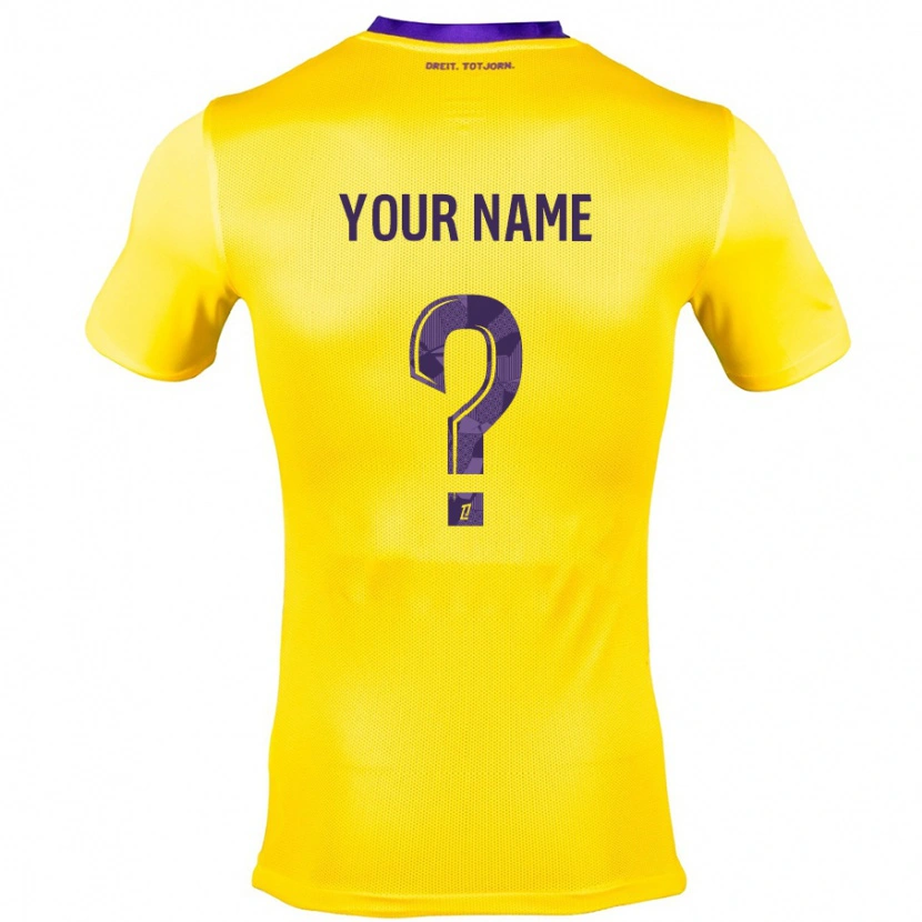 Danxen Enfant Maillot Votre Nom #0 Jaune Violet Tenues Extérieur 2024/25 T-Shirt