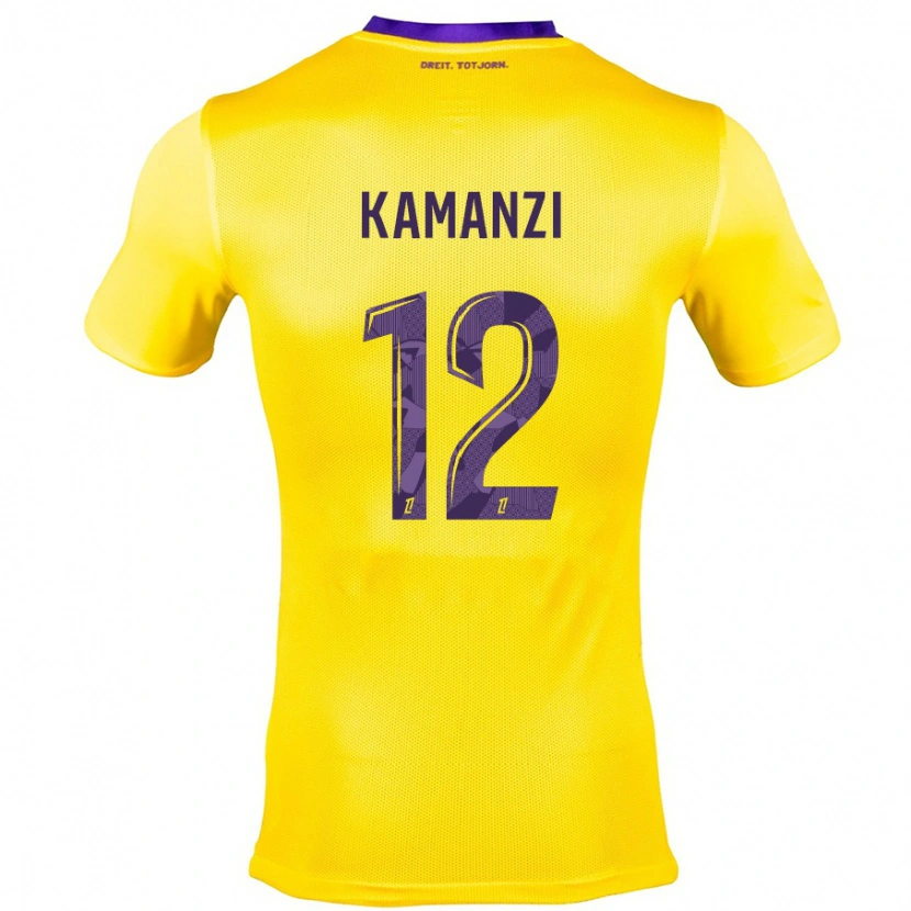 Danxen Enfant Maillot Warren Kamanzi #12 Jaune Violet Tenues Extérieur 2024/25 T-Shirt