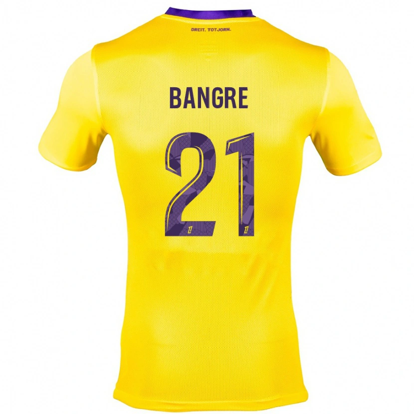 Danxen Enfant Maillot Mamady Bangré #21 Jaune Violet Tenues Extérieur 2024/25 T-Shirt