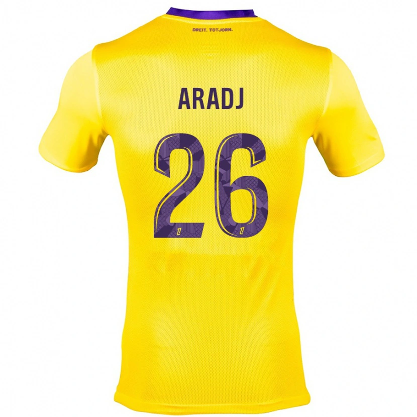 Danxen Enfant Maillot Ylies Aradj #26 Jaune Violet Tenues Extérieur 2024/25 T-Shirt