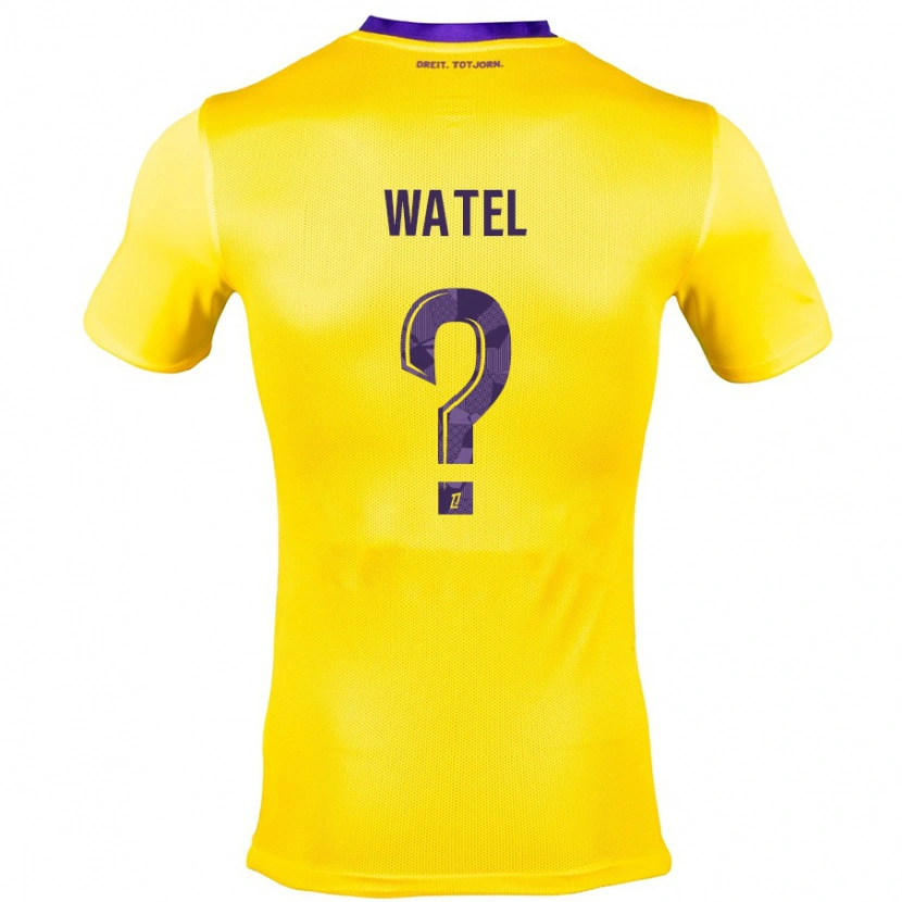 Danxen Enfant Maillot Kylian Watel #0 Jaune Violet Tenues Extérieur 2024/25 T-Shirt