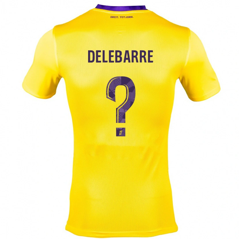 Danxen Enfant Maillot Mathis Delebarre #0 Jaune Violet Tenues Extérieur 2024/25 T-Shirt