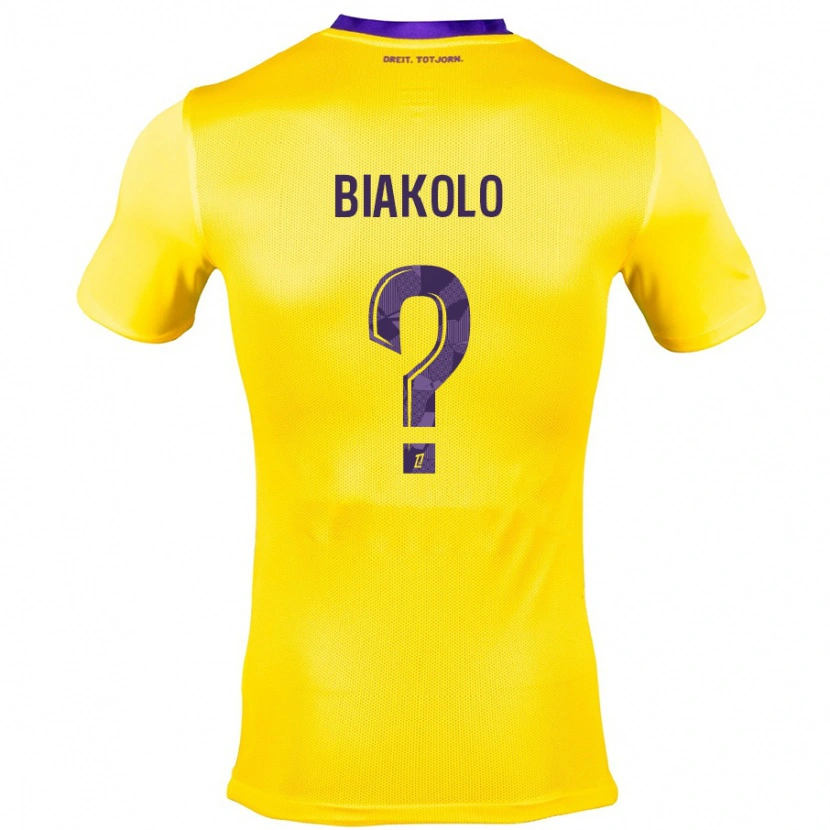 Danxen Enfant Maillot Tony Biakolo #0 Jaune Violet Tenues Extérieur 2024/25 T-Shirt