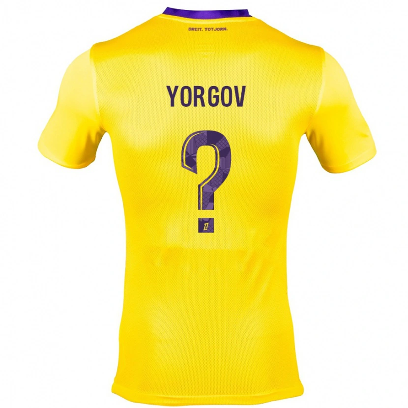 Danxen Enfant Maillot Aleksandar Yorgov #0 Jaune Violet Tenues Extérieur 2024/25 T-Shirt