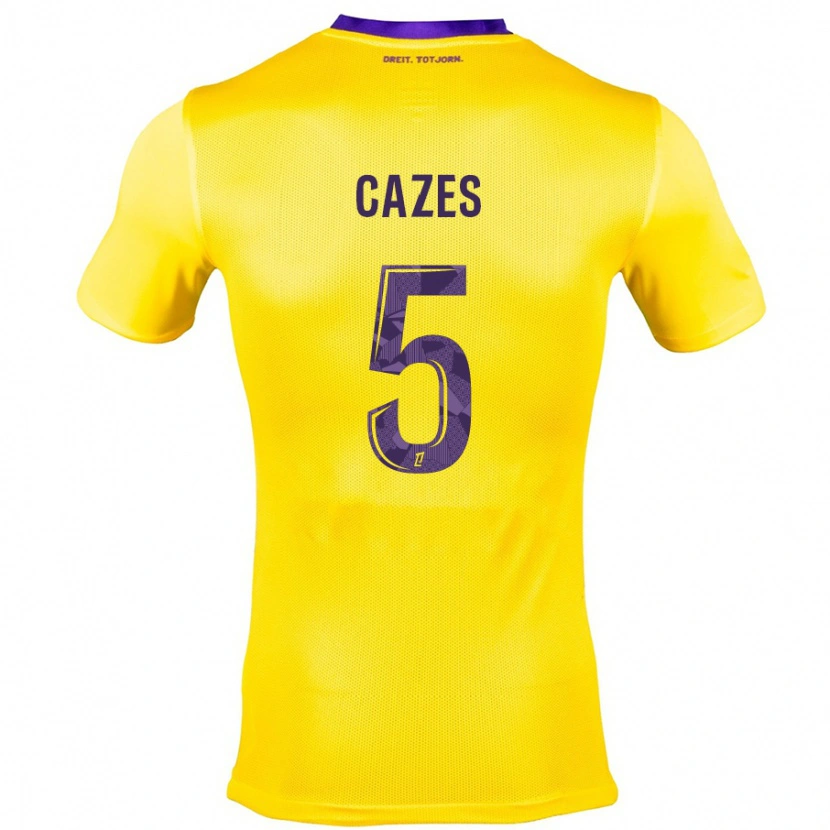 Danxen Enfant Maillot Manon Cazes #5 Jaune Violet Tenues Extérieur 2024/25 T-Shirt