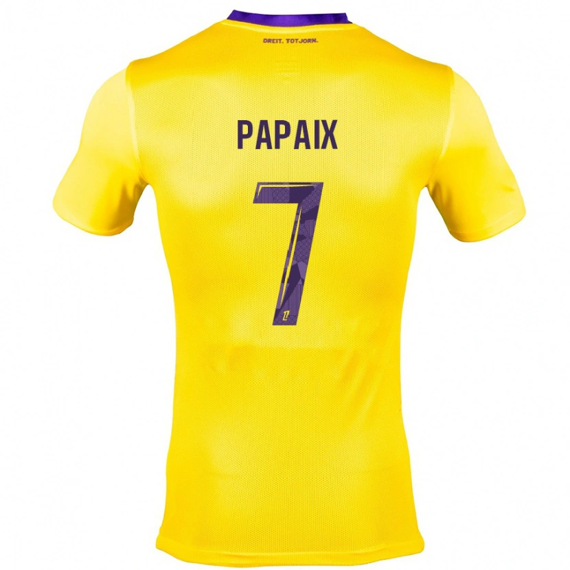 Danxen Enfant Maillot Marie Papaix #7 Jaune Violet Tenues Extérieur 2024/25 T-Shirt