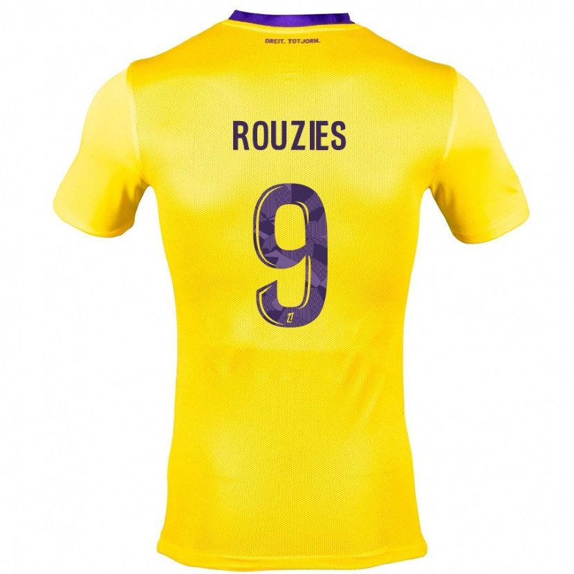 Danxen Enfant Maillot Manon Rouzies #9 Jaune Violet Tenues Extérieur 2024/25 T-Shirt