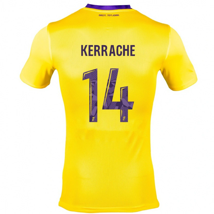 Danxen Enfant Maillot Marina Kerrache #14 Jaune Violet Tenues Extérieur 2024/25 T-Shirt