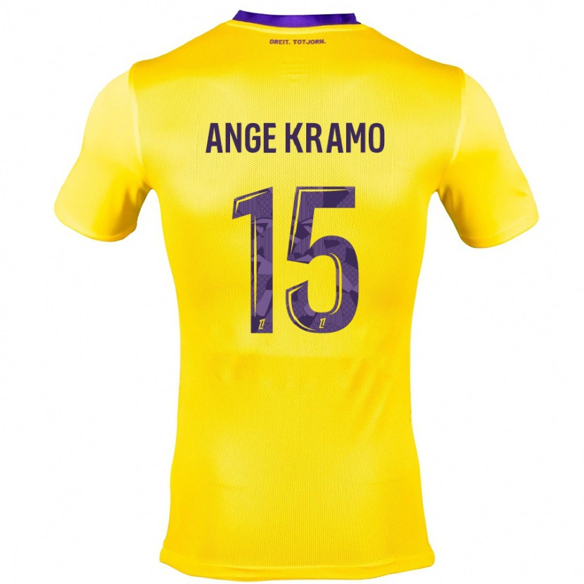 Danxen Enfant Maillot Marie Ange Kramo #15 Jaune Violet Tenues Extérieur 2024/25 T-Shirt