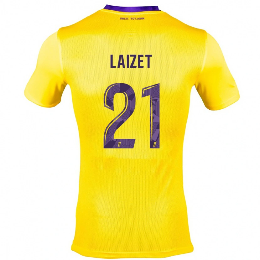 Danxen Enfant Maillot Emma Laizet #21 Jaune Violet Tenues Extérieur 2024/25 T-Shirt