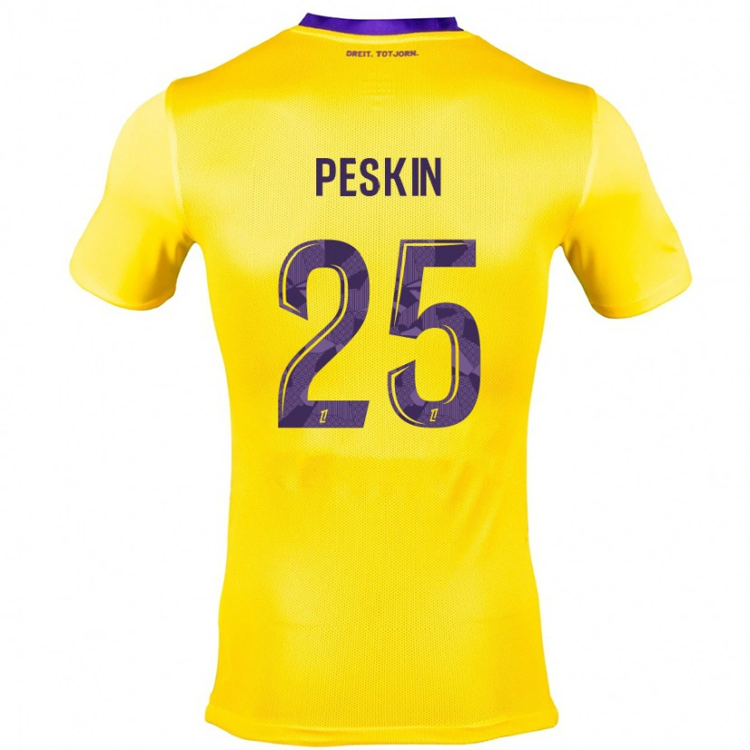 Danxen Enfant Maillot Kelso Peskin #25 Jaune Violet Tenues Extérieur 2024/25 T-Shirt