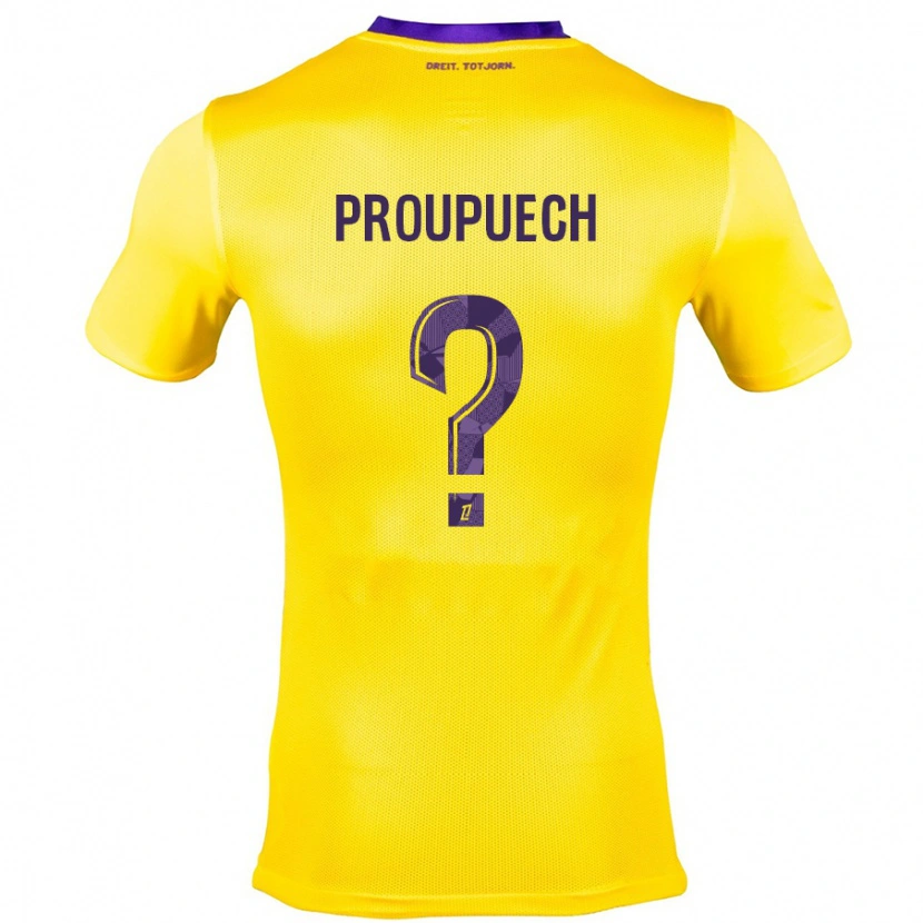 Danxen Enfant Maillot Lucas Proupuech #0 Jaune Violet Tenues Extérieur 2024/25 T-Shirt