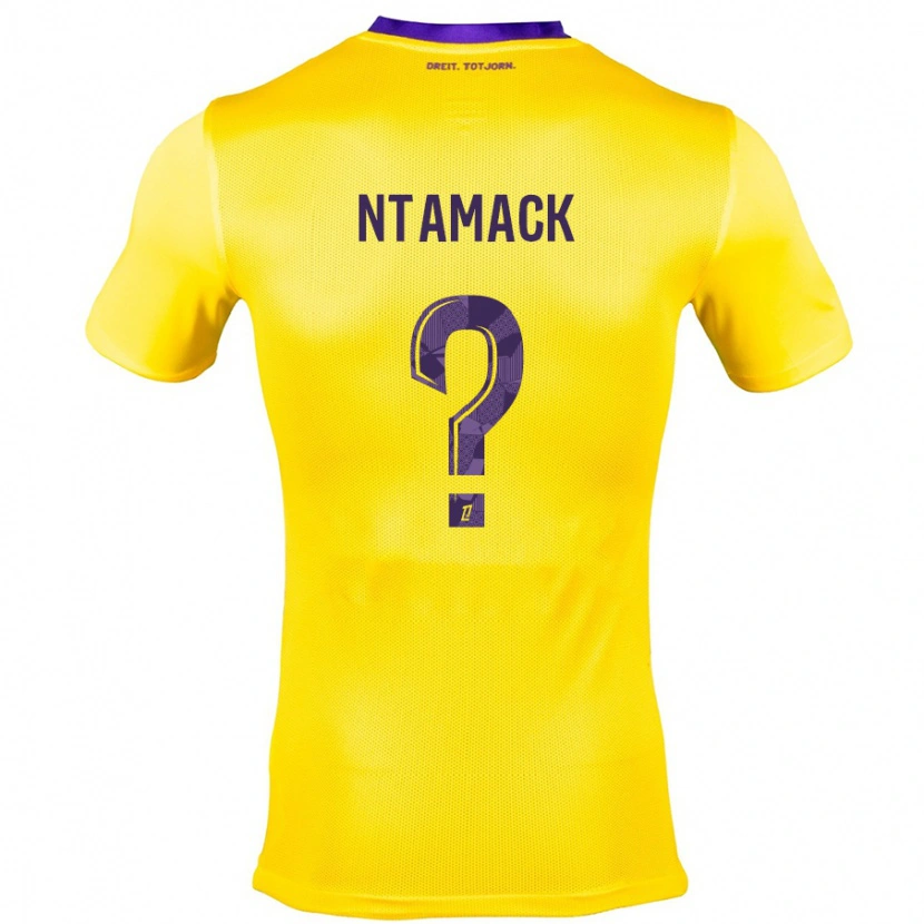 Danxen Enfant Maillot Alexis Ntamack #0 Jaune Violet Tenues Extérieur 2024/25 T-Shirt