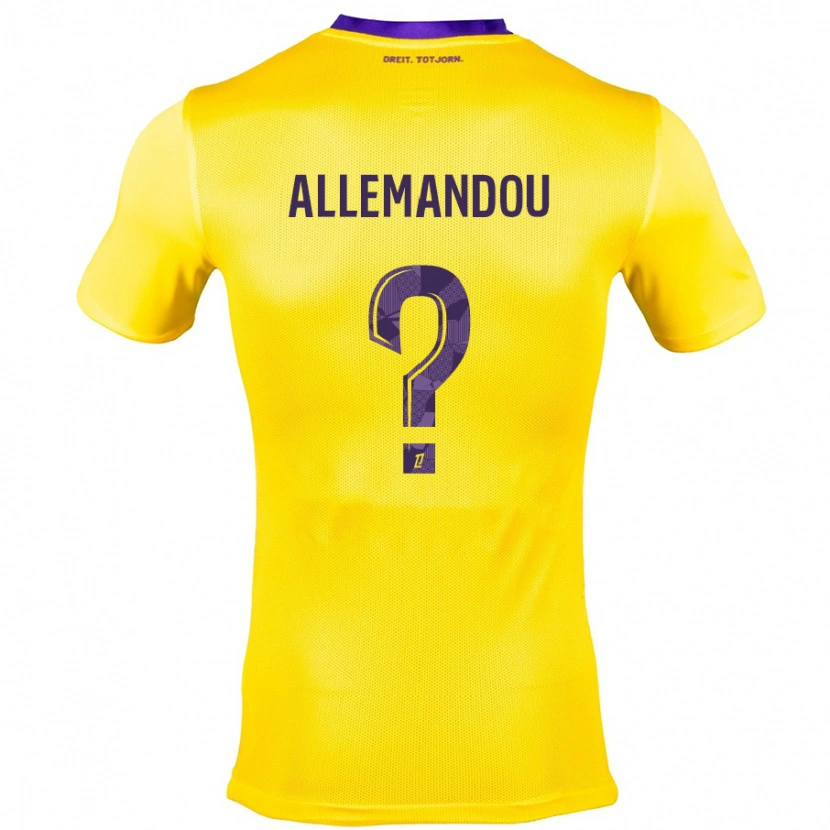 Danxen Enfant Maillot Teddy Allemandou #0 Jaune Violet Tenues Extérieur 2024/25 T-Shirt