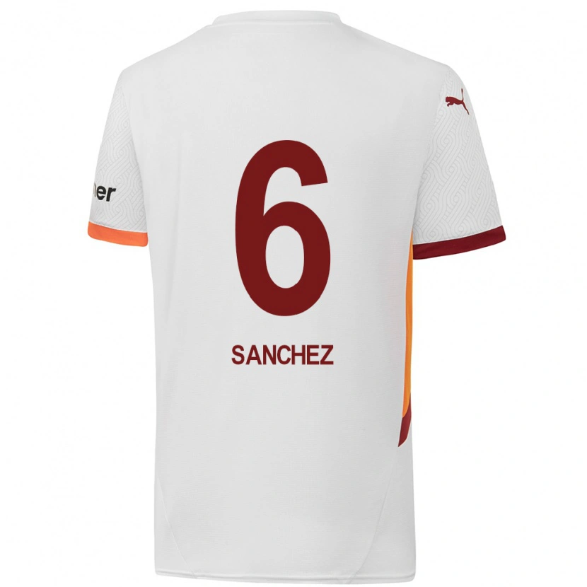 Danxen Enfant Maillot Davinson Sánchez #6 Blanc Jaune Rouge Tenues Extérieur 2024/25 T-Shirt